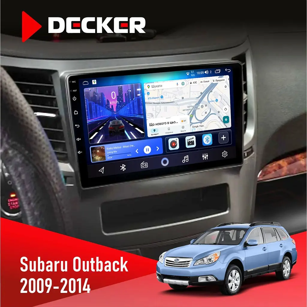 Штатна магнітола Subaru Outback 2009-2014 Decker D9-006 4x64, 4G Decker (НФ-00003851)