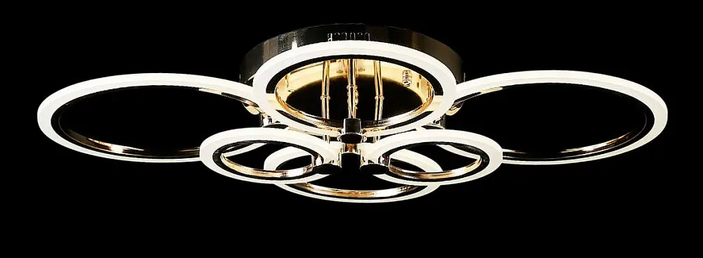 Люстра стельова LED Splendid Ray LK65/2+2+2, 144W, золото, білий, сучасний стиль з пультом, димер - фото 3