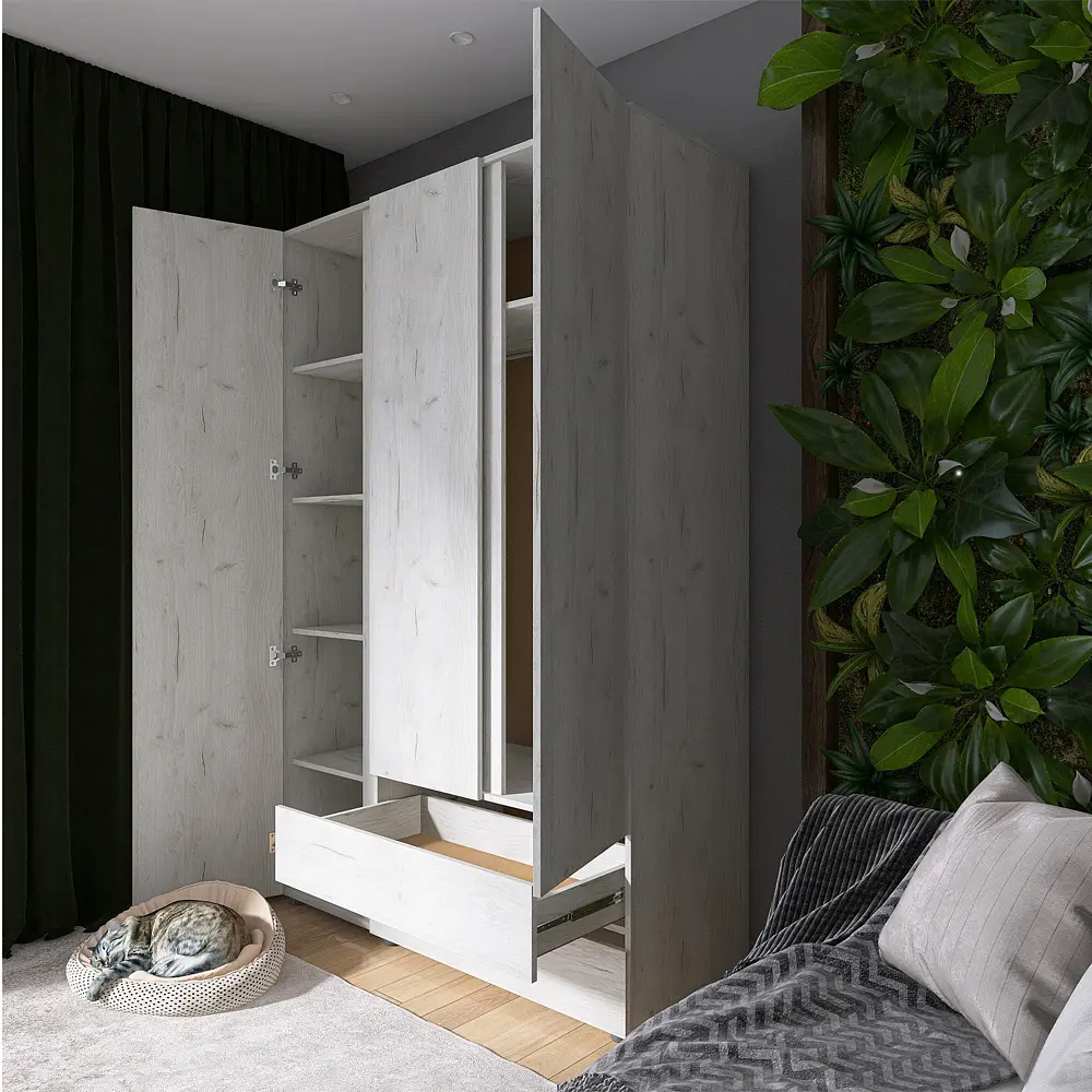 Шафа тридверна Еверест ШЛ-3 Лайт Дуб Крафт білий (DTM-071085) - фото 3