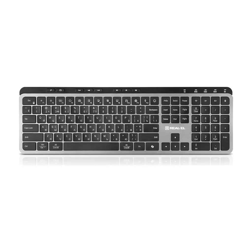 Клавіатура REAL-EL RK-737W Wireless/Bluetooth Black/Grey (EL123100060)