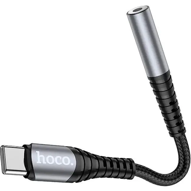 Переходник Hoco Type-C Digital 3.5 Audio converter DAC LS33 0.12m черно серый - фото 4