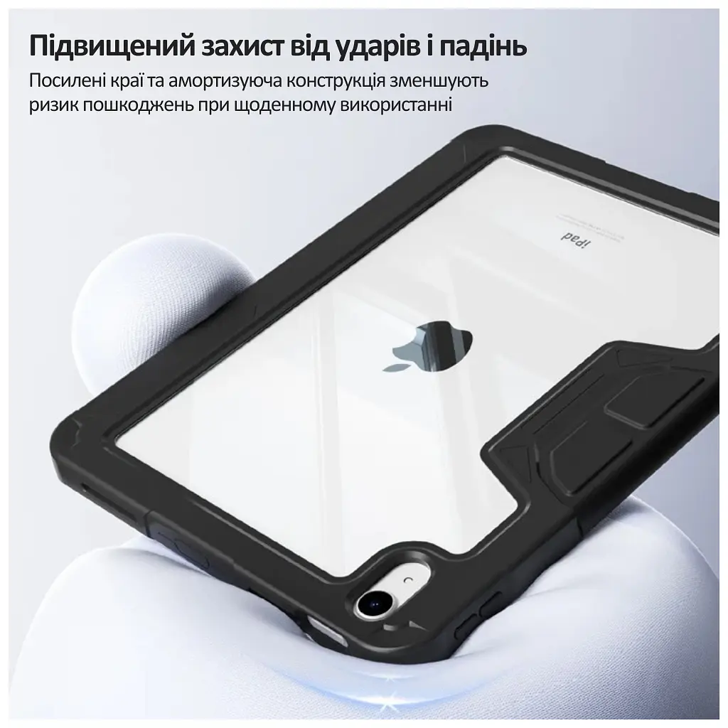 Чохол до планшета BeCover Rugged Origami Transparent Apple iPad 10.9" (2022/2024) / iPad (A16) 2025 11" Black (714966) - фото 6