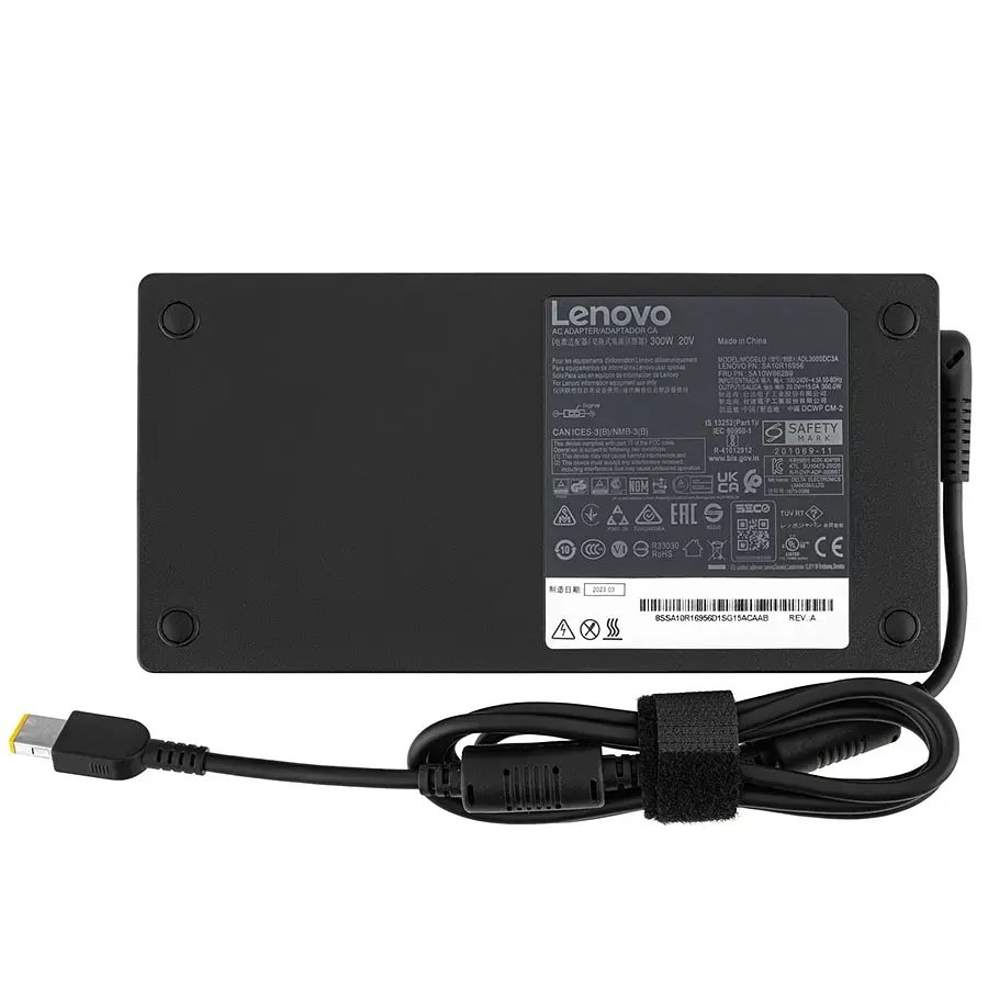 Блок живлення для ноутбука Lenovo 20V, 15A, 300W, USB+pin (Square 5 Pin DC Plug), black (5A10W86289) (без кабеля!) - фото 3