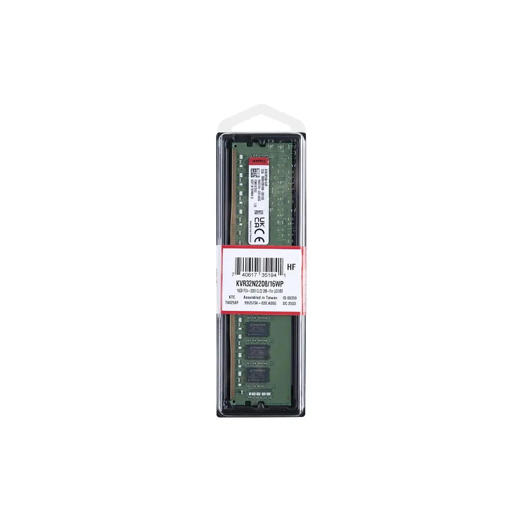 Модуль пам'яті для комп'ютера DDR4 16GB 3200 MHz Kingston (KVR32N22D8/16WP) - фото 2