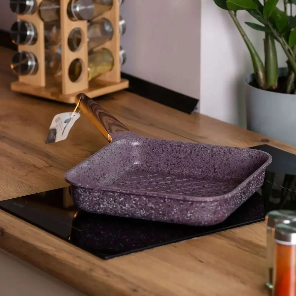 Сковорода-гриль MGC алюмінієва 2,5 л з антипригарним покриттям, фіолетовий MGC HP-4-443M - фото 6