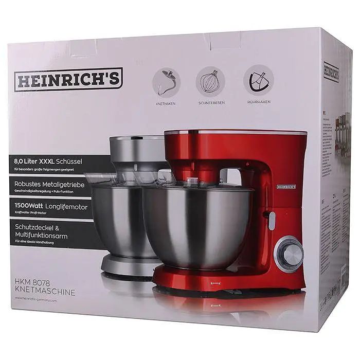 Міксер планетарний-тестоміс Heinrich's HKM 8078 Turkus 8.0 л - фото 10