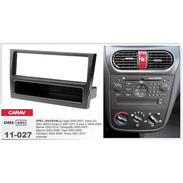 Переходная рамка Opel Agila, Combo, Corsa, Meriva, Omega, Signum, Tigra, Vectra, Vivaro Carav 11-027 - фото 4