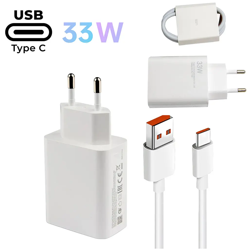Зарядний пристрій Power Adapter Suite 33W, комплект 2 шт з кабелем Type-C, білий - фото 2