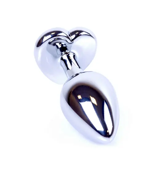 Анальна пробка з кристалом B-Series Jewellery Silver Heart Plug, S - фото 4