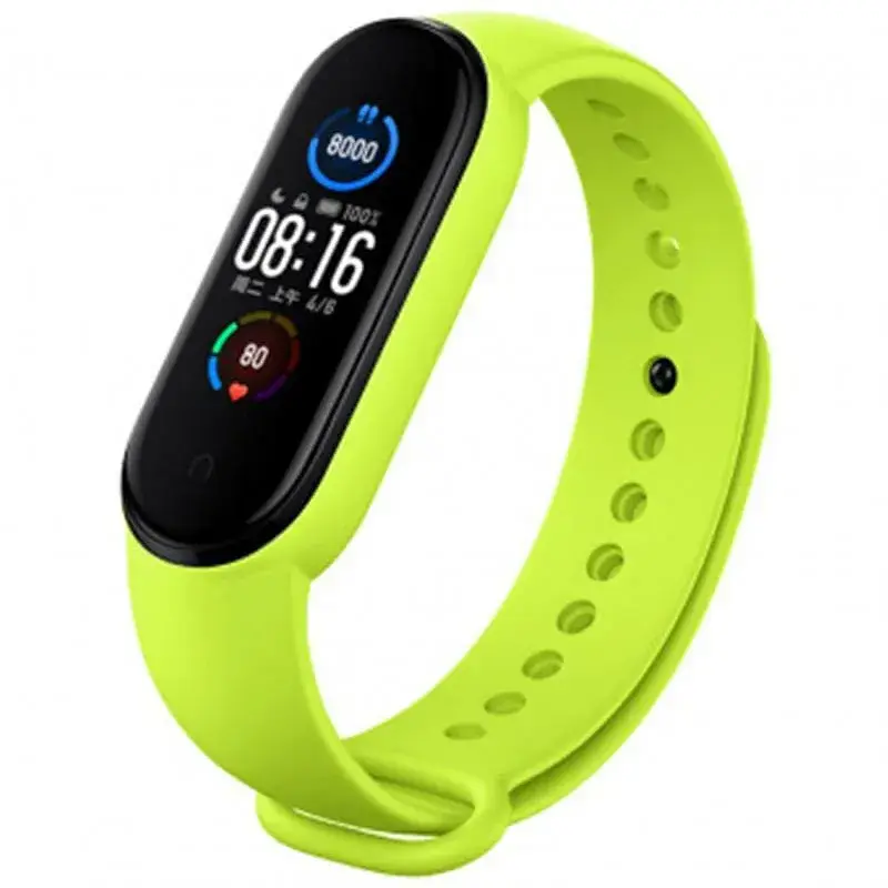 Ремінець до фітнес браслета BeCover Silicone для Xiaomi Mi Smart Band 5/6/7 Lime (705433) - фото 2