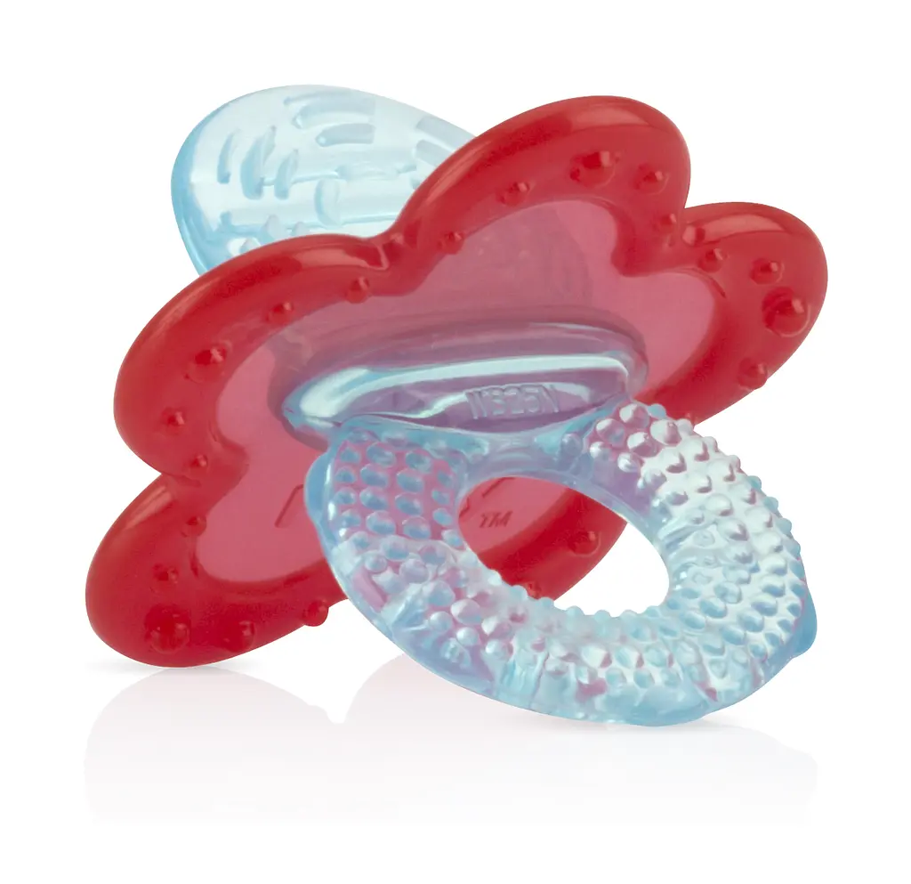 Силіконовий прорізувач Nuby, блакитний з бордовим (6826redbluflwr) - фото 2