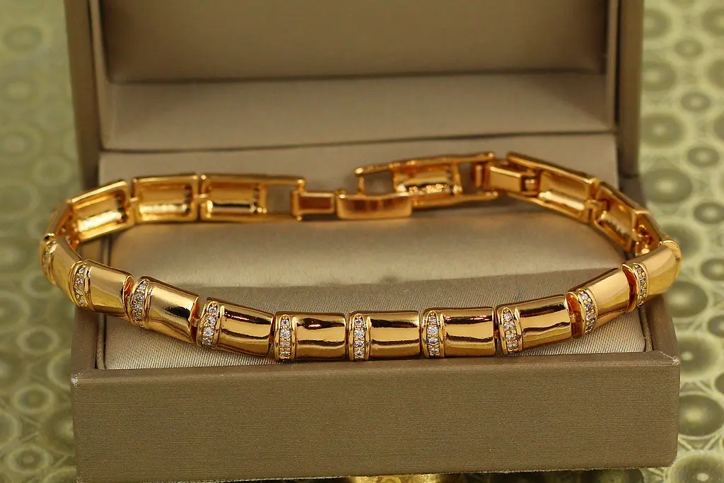 Браслет Xuping Jewelry Бамбук 17 см 7 мм золотистий