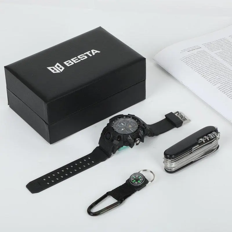 Чоловічий наручний годинник Besta Box Peremoga Set з компасом + подарунковий набір - фото 3