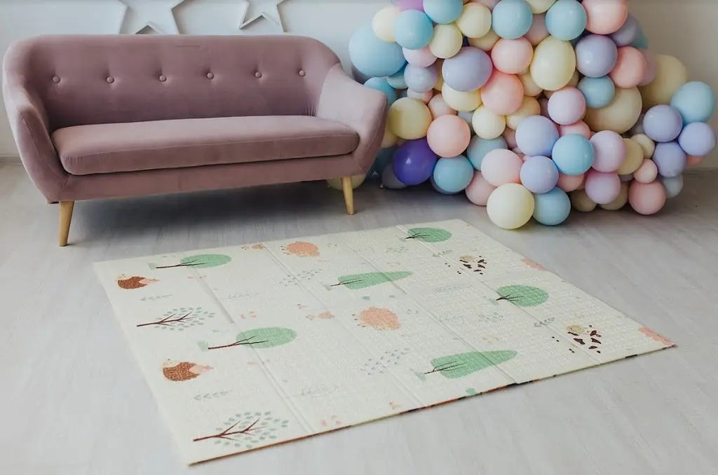 Дитячий двосторонній складаний килимок Poppet Тигреня в лісі і Молочна ферма, 200х180 см (PP001-200) - фото 7