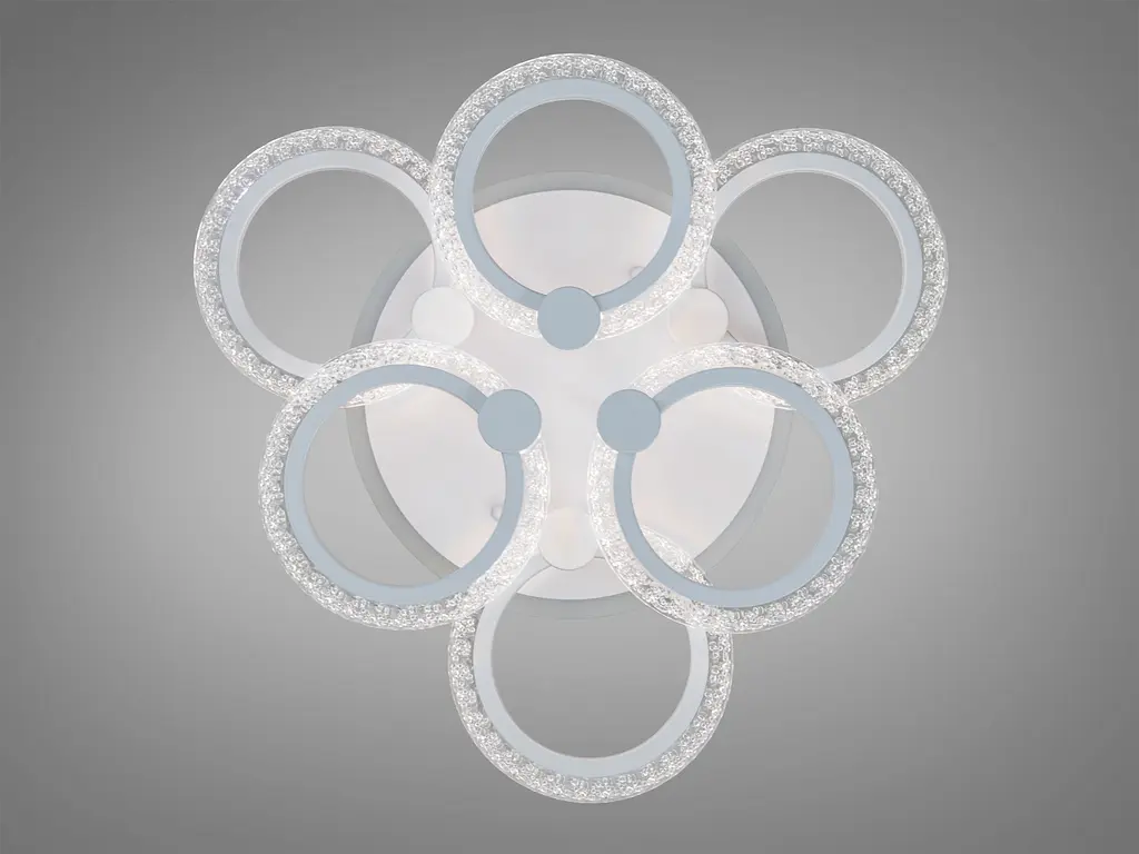 Люстра потолочная Romin LED Diasha белая 6 колец 74W - фото 3