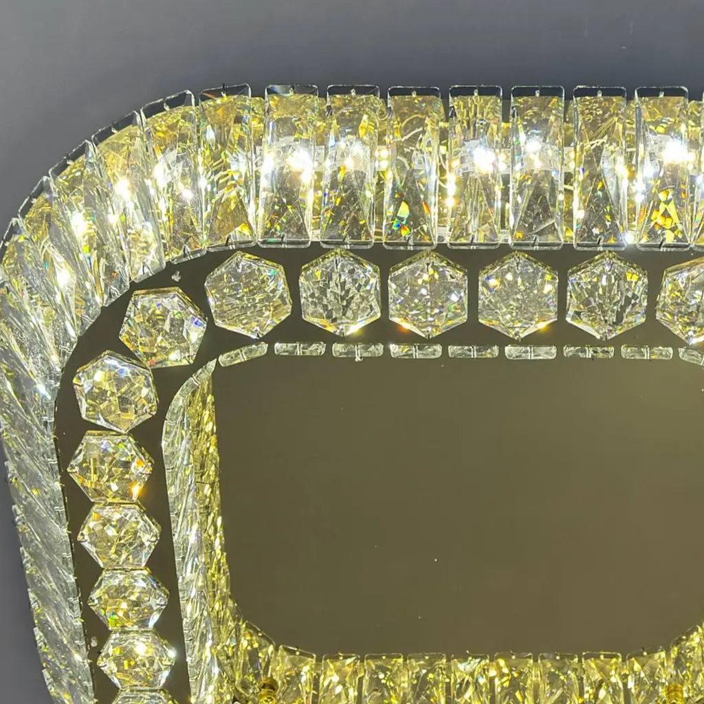 Розкішна стельова LED-люстра для вітальні Linisoln 3216-60×60 FG золото 160 Вт до 20 м2 - фото 2