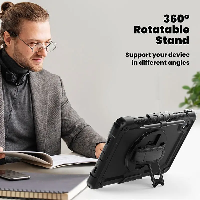 Чехол Rugged 3 Layers бронированный противоударный с защитой Lenovo Tab K11 Plus 11.45 TB352FU 2025 Черный - фото 5