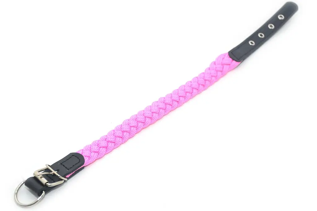 Нашийник для собак Zoo-hunt капроновий ок 2,0 см 30-38 см коса рожевий - фото 2