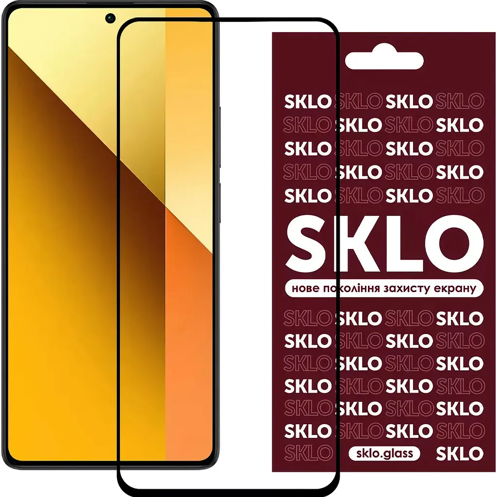 Защитное стекло SKLO Pro Full 3D Glass для Redmi Note 13 Pro 5G/ Note 13 4G/5G / Poco X6 5G/ Xiaomi 13T/ Poco M6 Pro 4G Black [117792] - фото 2
