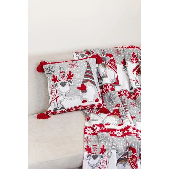 Наволочка Прованс Веселі гноми сіра 45х45 см (37490) - фото 6