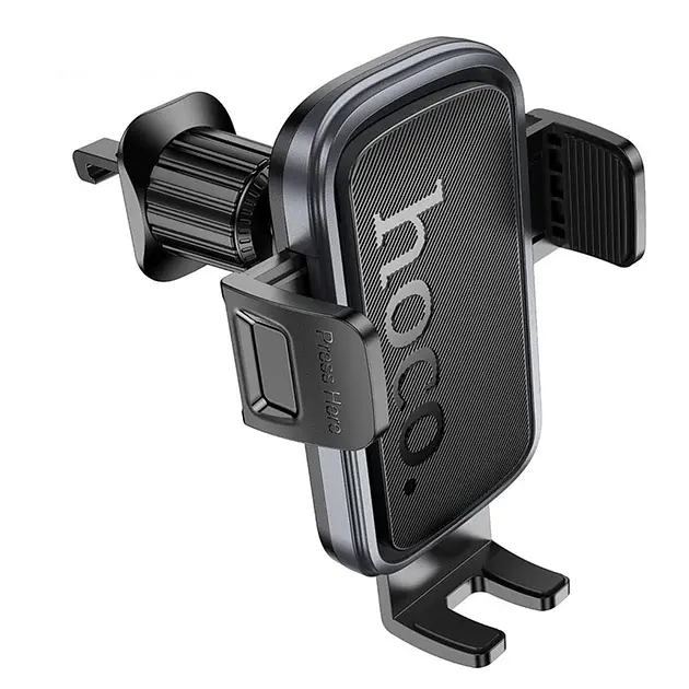 Автотримач для телефону HOCO H78 Vista push-type car holder (air outlet) Black Metal Gray - фото 6