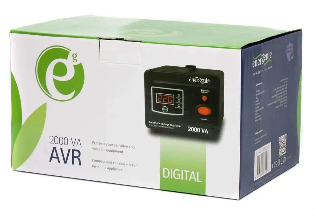 Стабілізатор напруги EnerGenie EG-AVR-D2000-01 2000VA, 2xSchuko 1200 Вт (EG-AVR-D2000-01) - фото 4