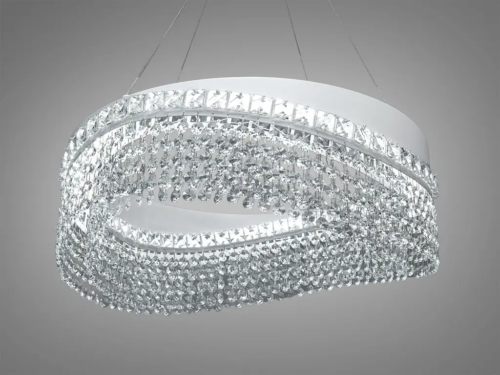 Елегантна підвісна LED люстра Diasha P7027/D500WH біла 58W до 20 м2 - фото 2