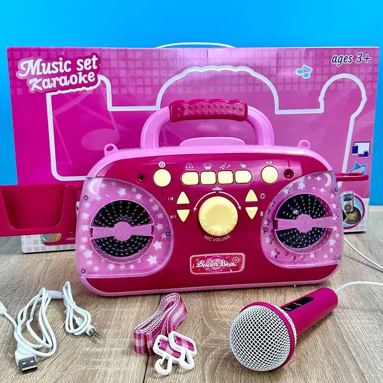 Дитяче Караоке Мікрофон із Колонкою Bluetooth Звук Світло MP3 Підставка під Телефон - фото 3