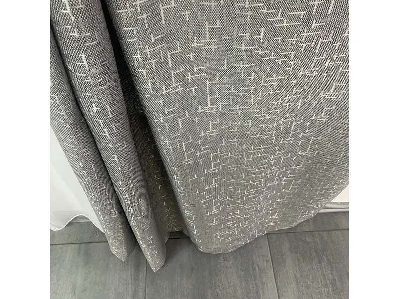 Льняні мармурові блекаут штори темно-сірого кольору 2шт. 150х270 з білим шифоновим тюлем 400х270, на ALBO pbe0052663 - фото 9