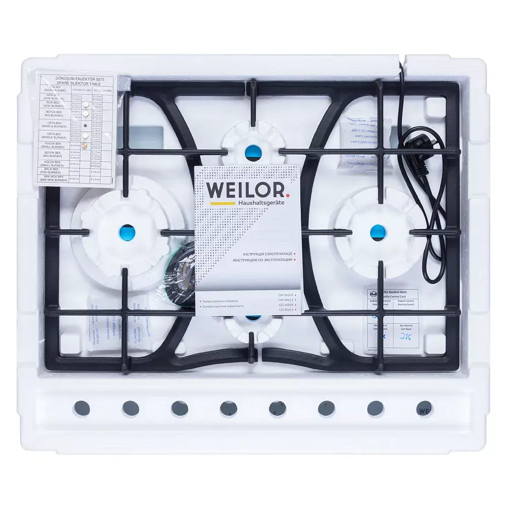Поверхность газовая на стекле Weilor GG W 614 WH - фото 11