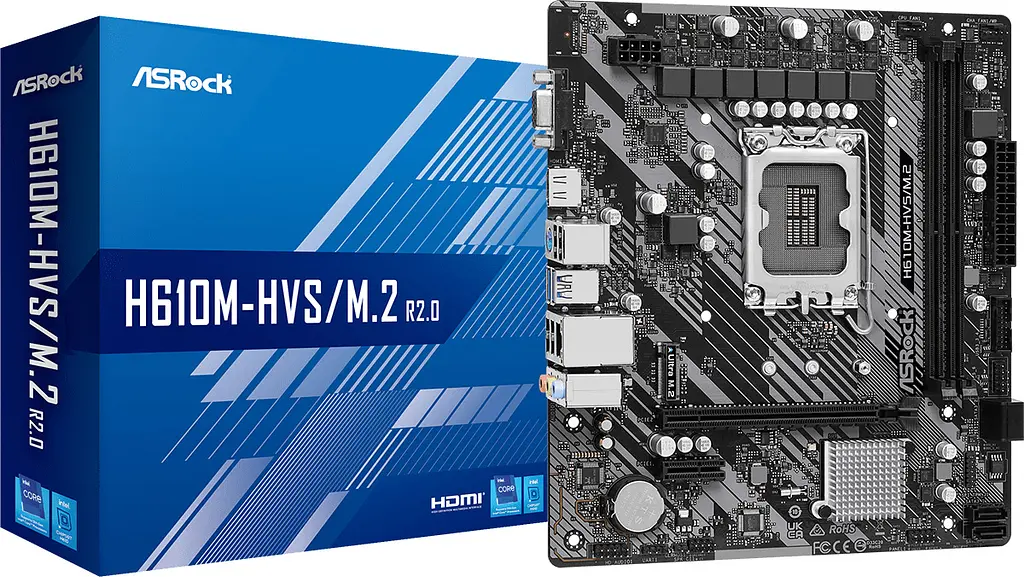 ASRock H610M-HVS/M.2 R2.0 (1700/H610, 2*DDR4, 1xPCIex16, HDMI/VGA, 4xSATAІІІ, M.2, GLan, 7.1ch, mATX - фото 5