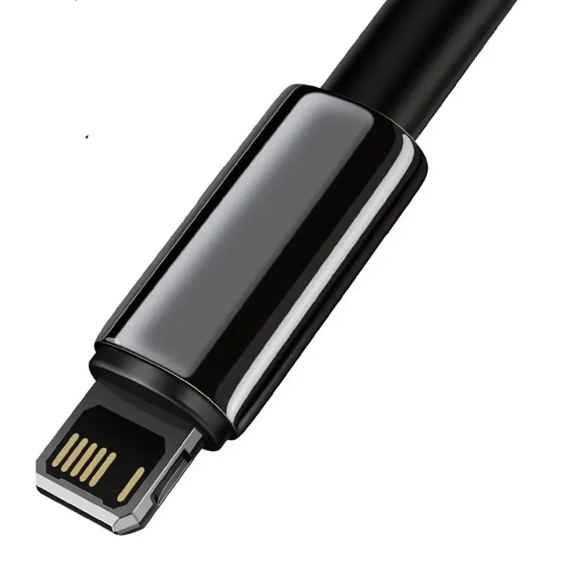 Дата кабель Baseus Tungsten Gold USB to Lightning Cable 2.4A (1m) (CALWJ-0) Black - фото 2
