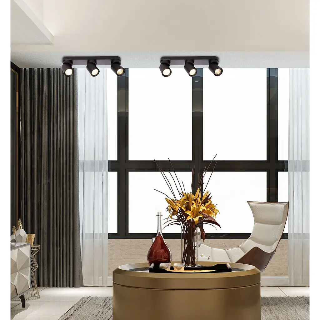 Светильник спот для ламп Eurolamp 3 х 30 Вт GU10 черный (LH3-LED-GU10(black)new) - фото 4
