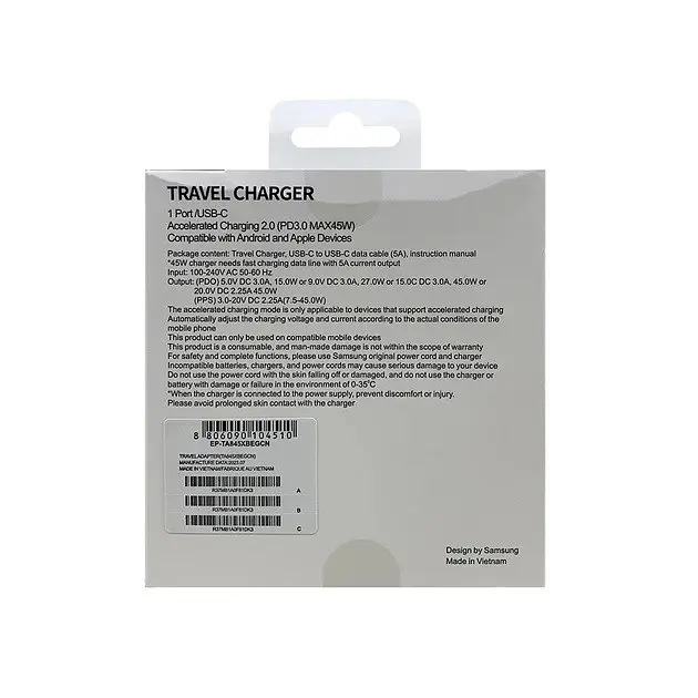 Зарядное устройство для SAMSUNG TRIO PD 2в1 65W (EP-TA845XBEGCN) адаптер + кабель TYPE-C - TYPE-C черный - фото 6