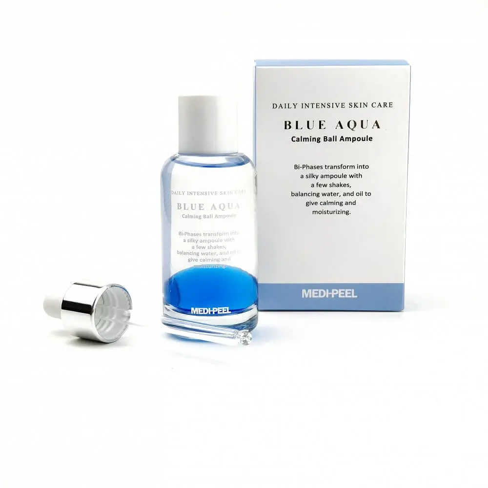 Двухфазная увлажняющая и успокаивающая сыворотка Blue Aqua Calming Ball Ampoule Medi-Peel 50 мл - фото 2