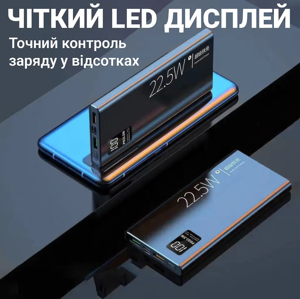 Повербанк 20000 mAh, 22.5W UFT PB-2U20 PD/QC з LED-дисплеєм - фото 4