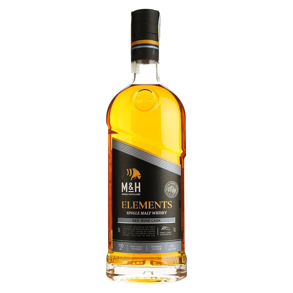 Виски M&H Elements Red Wine Cask Single Malt Whisky 46% 0.7 л в подарочной коробке - фото 2