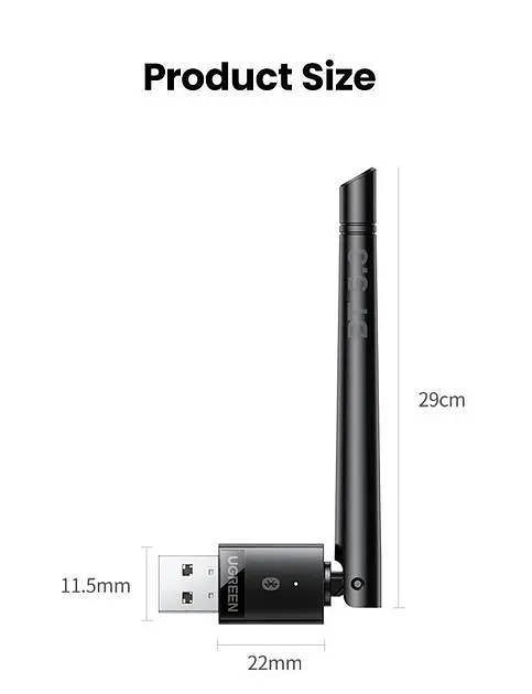 USB Bluetooth-адаптер Ugreen Bluetooth 5.3 передатчик для компьютера ноутбука Black (15610) - фото 9