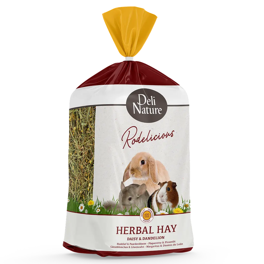 Травʼяне сіно для гризунів Deli Nature Rodelicious Herbal Hay із сушеною ромашкою та кульбабою 600 г