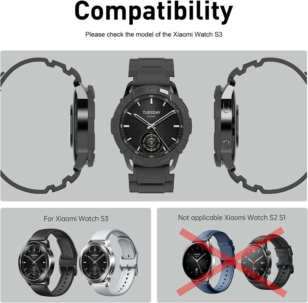 Безель Sikai для смарт-часов Xiaomi Watch S3 Black Sport - фото 9