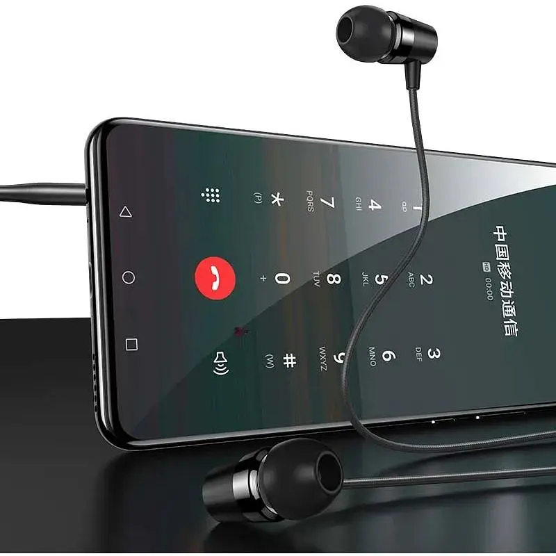Hаушники Usams 3.5 mm In-ear Earphone 1.2 m EP-42 US-SJ475 усиленный кабель черные - фото 2