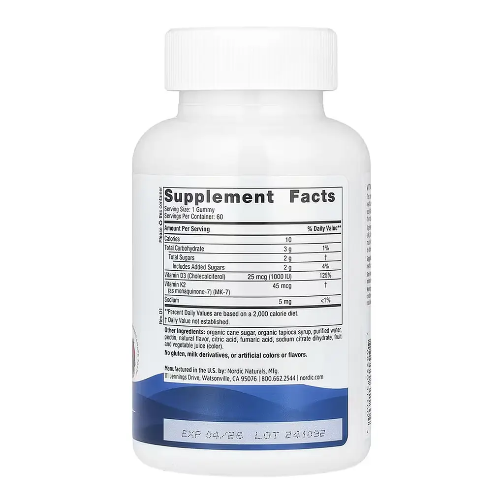Вітамін D3 Nordic Naturals (+ K2) - 60 gummies - фото 2