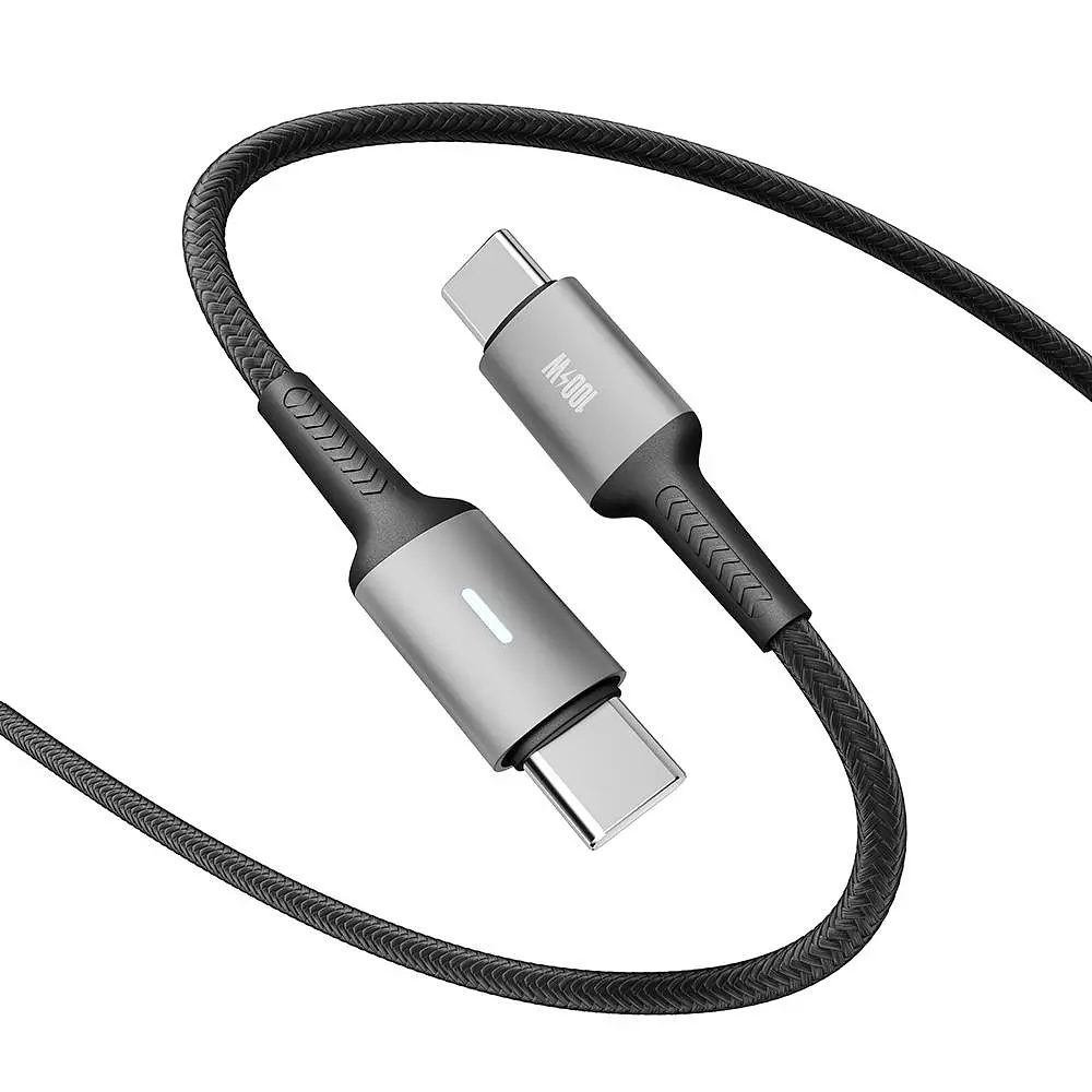 Кабель для заряджання та обміну даними Yoki YK-PO70 POWER Series Type-C to Type-C 100W 5A/20V 2 м Чорний - фото 4