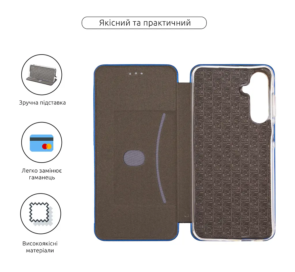 Чехол-книжка для Samsung Galaxy M16 5G, G-Case, синий, кожаный чехол-книга из экокожи (PU) и TPU, с магнитом, с подставкой и вместительным кардхолдером, противоударный, защита всего корпуса, ArmorStandart (ARM83182) - фото 3