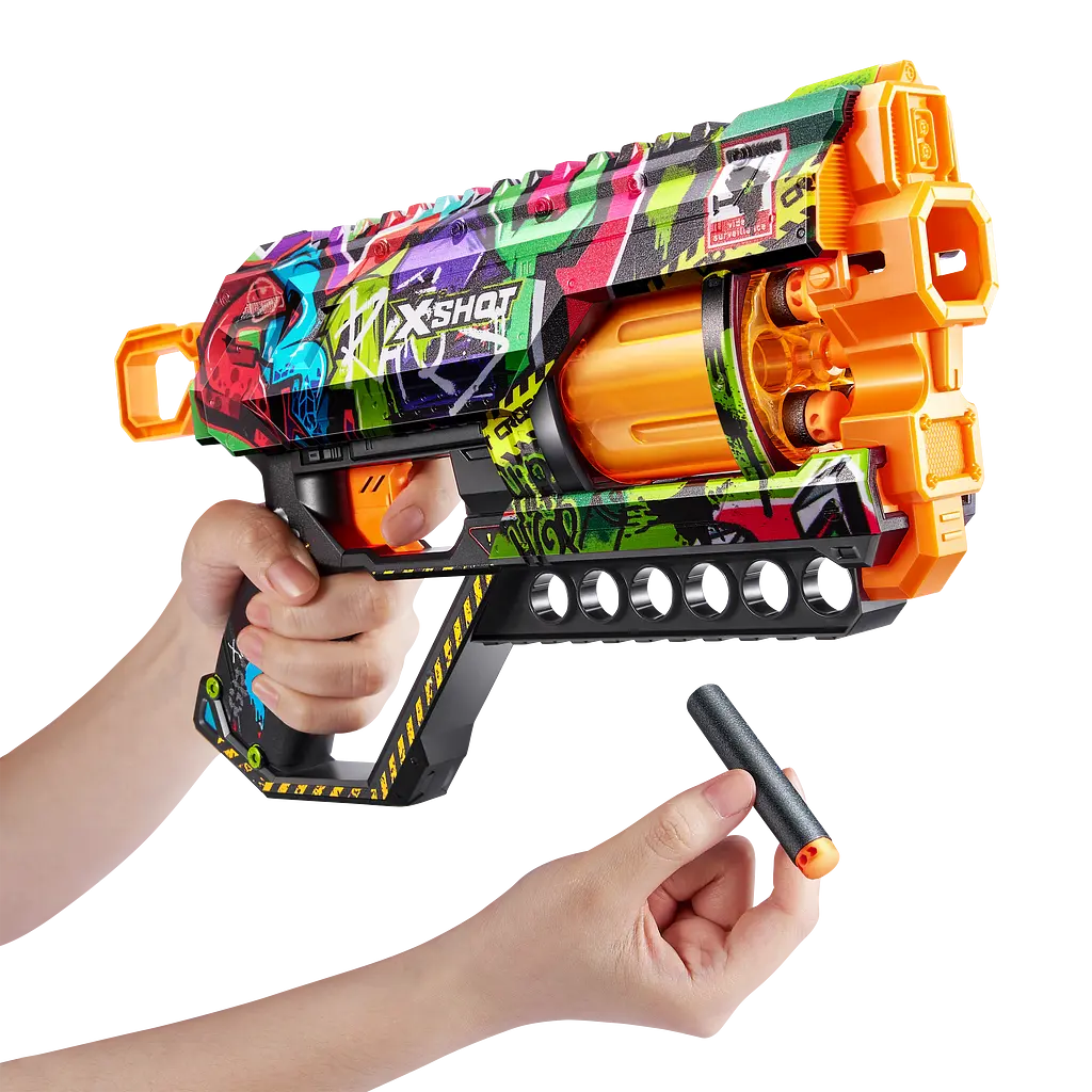 Швидкострільний бластер Zuru X-Shot Skins Griefer Graffiti, 12 патронів (36561G) - фото 4