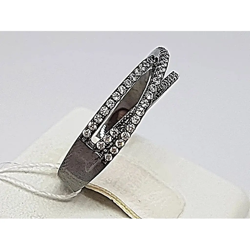 Срібне кільце Золотий квартал з фіанітами. Артикул 308991 18 - фото 3