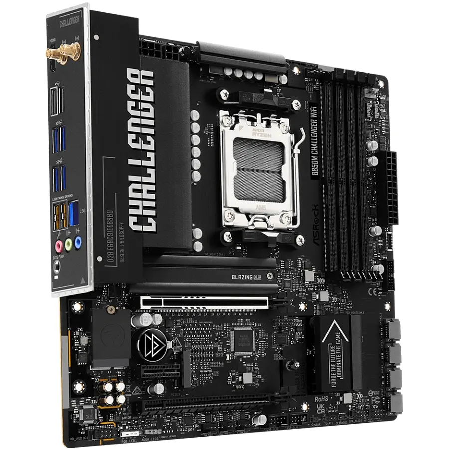 ASRock B850M CHALLENGER WIFI (AM5/B850, 4*DDR5, 2xPCIex16, HDMI/DP, 4xSATAІІІ,2xM.2, 2.5GLan, mATX) - фото 3