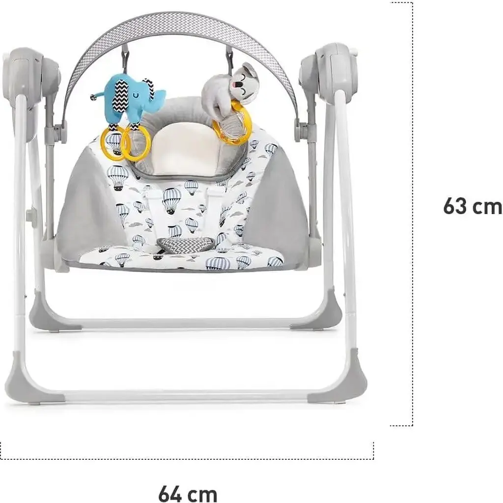 Кресло-качалка Kinderkraft Flo Mint серое с голубым (00-00158385) - фото 10