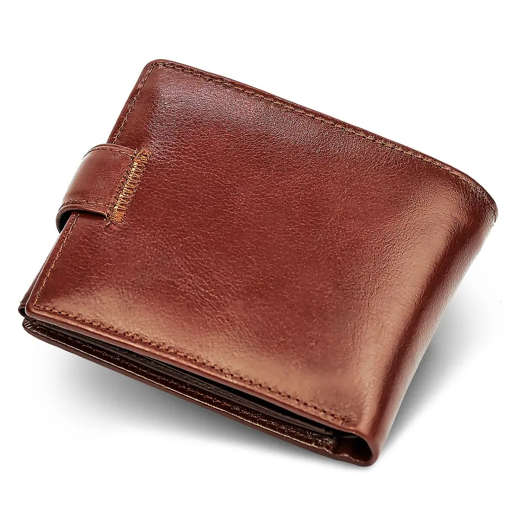 Класичне чоловіче портмоне з натуральної шкіри ST Leather В 102 коричневе 9,5 см - фото 2
