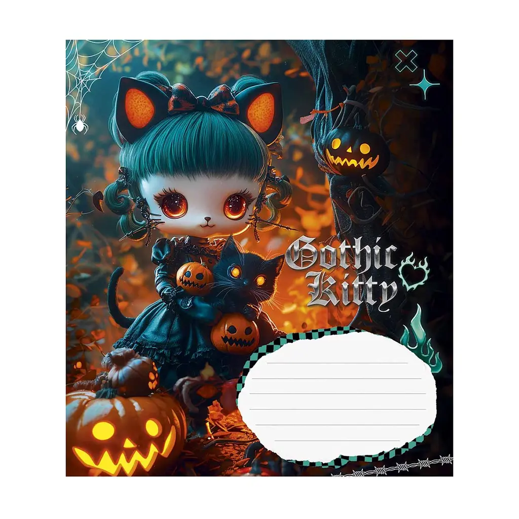Зошит Школярик Gothic cats 18 аркушів клітинка (018-3531K), в асортименті - фото 4